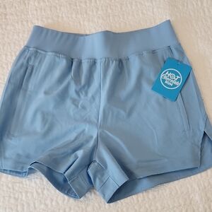 Hot Chocolate Run Light Blue Women's Athletic Shorts. NWT